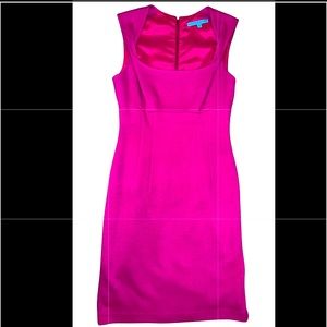 ANTONIO MELANI size 2 sexy sheath midi dress worn slit and twisted straps